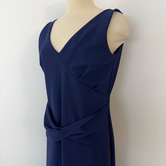 Chiara Boni La Petite Robe Trumpet Long Gown Dress Navy Size IT 52 (US XL) - Picture 4 of 12